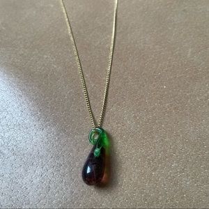 Cheeky glass 🍆 eggplant charm necklace